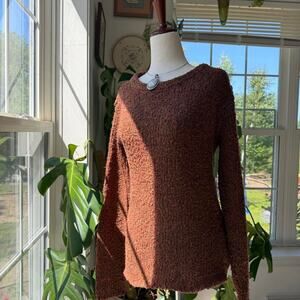 Vintage 90s Oona Brown & Burgundy Knit Sweater Small/Medium